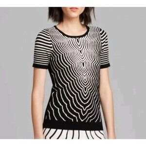 Marc by Marc Jacobs Women's Geometric Short Sleeves Top Knit Sweater Size S $268